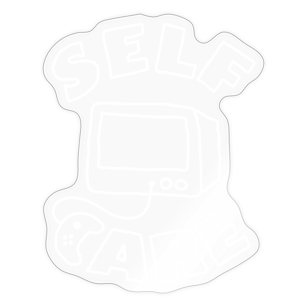 self care sticker - transparent glossy